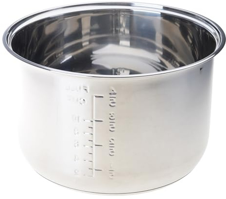Ollas interiores de acero inoxidable de grado alimenticio con base de calentamiento uniforme, cuenco interior de repuesto antiadherente resistente para olla arrocera, cuenco de acero inoxidable