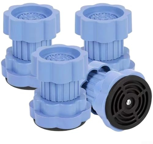 Juego de 4 almohadillas antivibración para lavadora de altura ajustable con alfombrillas antideslizantes para asegurar electrodomésticos y reducir las vibraciones