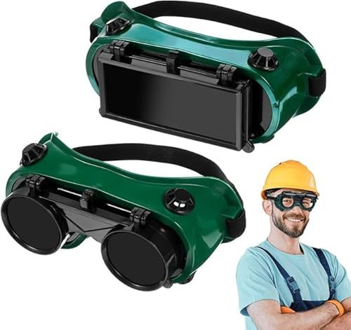 2 Pcs Welding Goggles Flip Up: Safety Glasses for Torching Cutting Brazing Soldering Grinding & Oxy-Acetylene Gas Welding