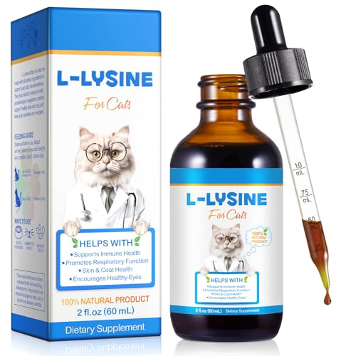 MINGYITUO L-Lysindroppar för Katter - Kycklingsmak 60 ML | Stödjer immun- och andningshälsa | med Taurin och vitaminer för ögonhälsa (60 ML)