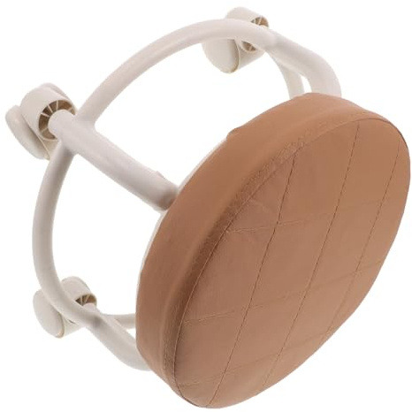 DIYEAH Tabouret Rond à roulettes Petite Taille Pivotant 360° en Cuir PU Marron pour Spa et Salon de Beauté Repose-Pieds Roulant Polyvalent