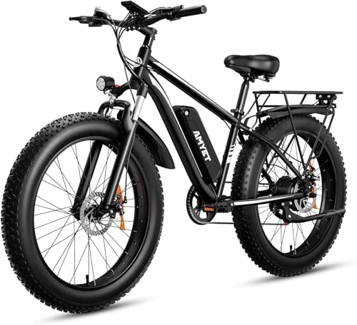AMYET EB26 Electric Bike for Adults Peak 1500W Electric Bicycle 48V 15AH (720WH) Battery Electric Bike 26 Fat Tire Mountain 28mph 7 Speed Gears Ebike with UL 2849 Certified