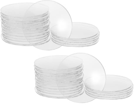 Alasum 50 Pezzi Copertura in Vetro Trasparente Resistente al Calore per Faretto Disco Piatto Protettivo per Luci da Patio e Illuminazione da Esterno Lente per Lampade ad Incasso
