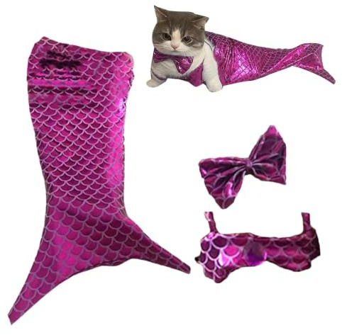 Queue de sirène pour chats, Costume de sirène de chat Vêtements queue de