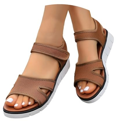 Sandales en maille respirante pour femme - Légères - Liberté des orteils - Chaussures de plage orthopédiques - Confortables - Chaussures de santé - Faciles à enfiler - Semelle souple - Sandales
