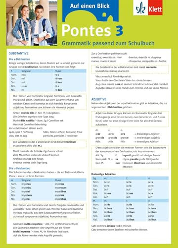 Pontes 3 - Auf einen Blick: Grammatik passend zum Schulbuch