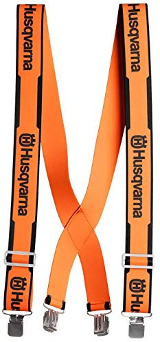 Husqvarna Hosenträger mit Metallclips, für Erwachsene, Profis, Waldarbeiter, Orange, Jumbo Clip