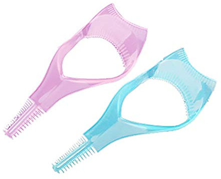 Fliyeong 3 in 1 Mascara Shield Guard Eyelash Brush Curler Guide Applicator Comb Makeup Tool Random Colour Cost-Effective and Durable