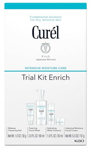 Curél Enrich Trial & Travel Kit, 2 Week Skincare Routine for Dry, Sensitive Skin