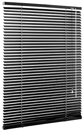 Ventanara® Jalousie Aluminium Rollo Plissee Schalusie Jalousette Türrollo Rolladen viele Größen (90 x 220 cm, Schwarz matt)