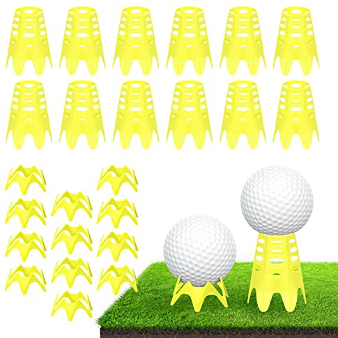 Rolitwils Golf Simulator tees, 22Pcs Plastic Golf Mat Tees for Home, Outdoor or Indoor Golf Tees for Training, Practice Golf tees for Winter Turf and Driving Range, Pack of 12 Tall & 12 Small