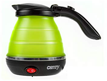 Bollitore Elettrico Pieghevole, 0,5L, Silicone, senza BPA 750W Piccolo Salvaspazio Da Viaggio Spegnimento automatico Custodia in silicone resistente e pieghevole Base integrata con cavo alimentazione