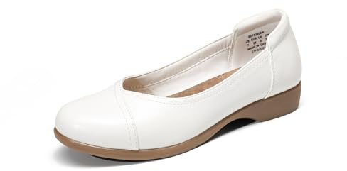 DREAM PAIRS Bailarinas Mujer Zapatos Planos Comodos con Plantilla Acolchada y Suela Antideslizante,Size 38,Blanco,SDFA2406W