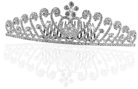 Beavorty Diadème Cristal Avec Fleurs Et Coeurs Couronne De Mariage Élégante Pour Mariées Et Événements Spéciaux Pince à Cheveux Rhinestones Accessoire De Mode