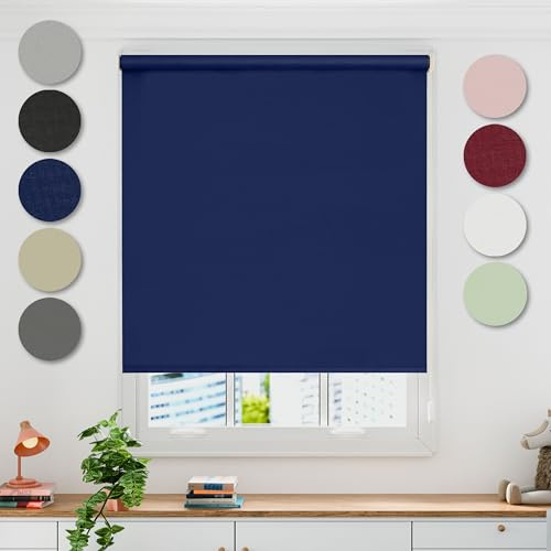 Emma Barclay Blackout Roller Blind in Navy Blue - Width 180 x Drop 165cm