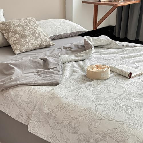 ISCBAFYX Trapunta King Full Size, Piumino Estivo con Aria condizionata Estiva a Doppio Strato Leggero in Garza - Coperta con Nucleo Trapuntato Portatile Delicata sulla Pelle per pisolino da Viaggio