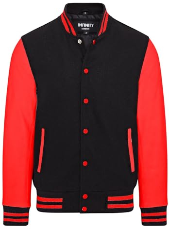 Chaqueta Bomber Universitaria de Cuero y Lana Tipo Béisbol Letterman