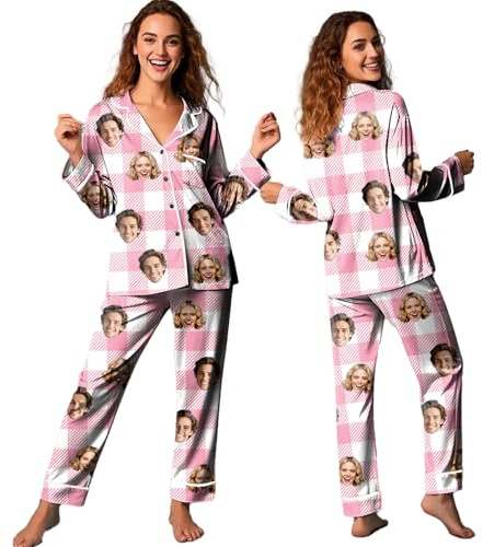 Aappping Personalised Women'S Photo Pyjamas Set - Customisable Loungewear Gift, Soft Brushed Milk Silk Fabric, Sizes S-3Xl, Perfect For Mother’S Day, Birthdays & Special Occasions