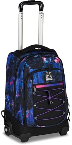 Mitama Schultrolley Dr.Trolley #BDBF Purple Bluh, Violett, Doppel-Rucksack, versenkbare Schultergurte, Trolley für mittlere und obere Schule, Handgepäck, Mädchen