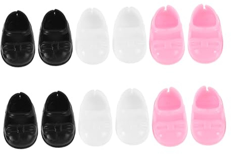 OFFSCH Mini Zapatos Planos para Muñecas Accesorios, 6 Pares (, y ), Tamaño Mini, para Niñas, Calzado Cómodo, Decoración de Disfraces y Casas de Muñecas, Juego en Interiores y Exteriores