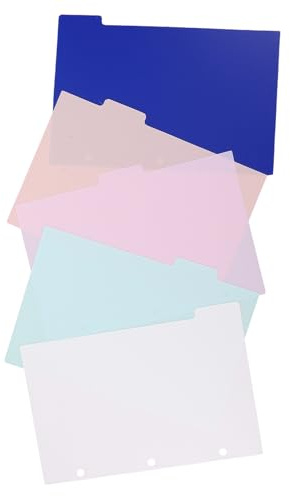 jojofuny 5 pièces Intercalaires Classeur avec Onglets Feuilles de Séparation Perforées pour Organiseurs et Classeurs à Levier Intercalaires pour Dossiers Bureau et École