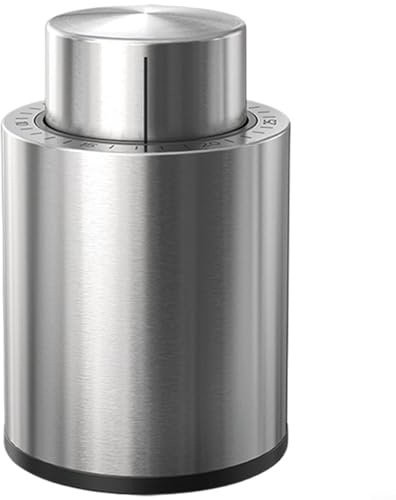 Gettimore Tappo per vino in acciaio inox 304, Presstype pompa a vuoto per tappo di champagne riutilizzabile in acciaio inossidabile Shell Silicone Seal per frizzante