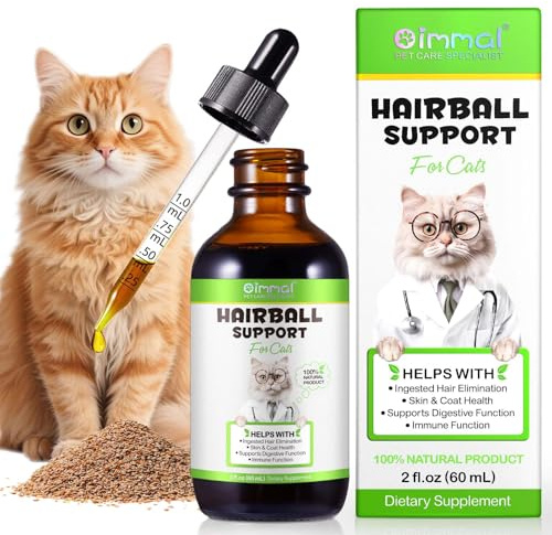 NUOYANG Hairball Remedy for Cats, Cat Hairball Treatment, Hair Ball Relief Digestive Aid, Promotes Healthy Digestion, Natural Passage of Hairballs, Furball Control Drops For All Ages & Breeds 60ml