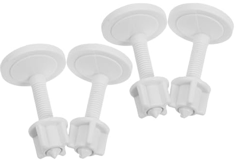WOONEKY 4 Piezas Tornillos Plásticos para Asiento de Inodoro con Arandelas Kit de Fijación Rápido y Resistente para Reparación y Montaje Seguro