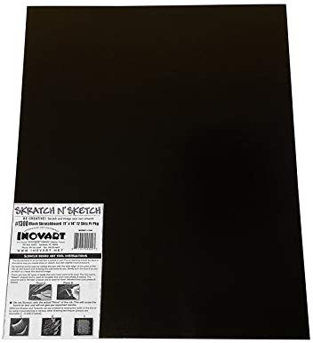 INOVART Black Scratchboard 11 x 14, 12 Sheets