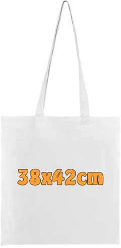 Cottonbagjoe Borsa di cotone | 38x42 cm | 10 pezzi | bianco | senza stampa | tinta unita | due manici lunghi | pitturabile | Certificazione Öko-tex 100 | Sacchetto di juta | Borsa di tela