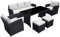 Jet-Line® | Garten Loungemöbel Havanna | schwarz | Kissen in hellgrau | Gartenmöbel | Essgruppe | Garten | Terrasse | Balkon | Lounge | Polyrattan