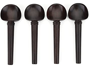 Cello Tuning Pegs, 4 Pieces Ebony Wood No Hole Cello Pegs for Full Size 4/4 Students Professionals Practice Performance