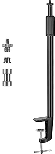 TARION Tisch Lichtstativ Klemmstativ 35-62cm einstellbar Licht Einbeinstativ mit 1/4 Schraube und 1/4 auf 3/8 Gewindeadapter für Fotografie Streaming Video Aufnahme(S)