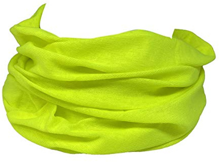 Unisex Seamless Headwear Bandana Scarf - Elastic Headband Balaclava Snood Face Covering Mask (Bright Green)