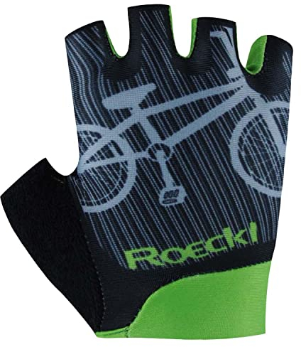 Roeckl Trapani Kinder Fahrrad Handschuhe kurz schwarz/grün 2023: Größe: 4