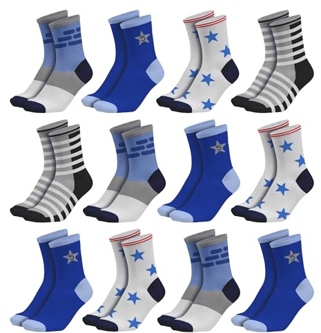 POPYS 12 Paia calze bambina - calze bambino - calzini bambino - calzini bambina - calzini corti bambina (33-38, Multicolore bambino 2)