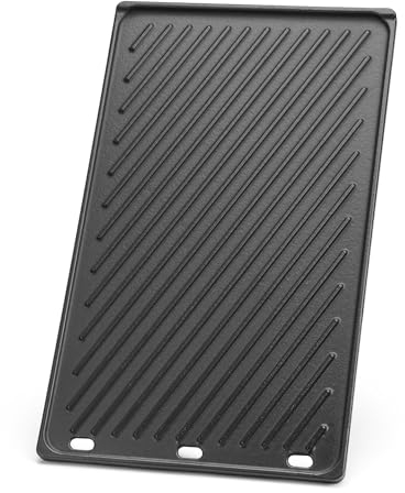 Onlyfire Plancha Barbacoa de Hierro Fundido para Parrilla de gas Weber Serie Genesis II & II LX 400, Genesis II E/S-410, II E/S-435, II LX E/S-440, Plancha Reversible, Repuesto para Weber 66089/66097