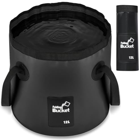 Flintronic Seau Pliable, 12L Seau de Pêche Pliable Portable, Seau à Eau Pliable Multifonctionnel, Conteneur d'eau pour Randonnée Pêche Nautisme Jardinage