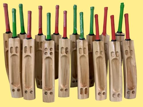 JaHaNa Sports Wooden Cricket Bat Popular Willow for Tennis, Rubber Ball (Full, Scoop Design)