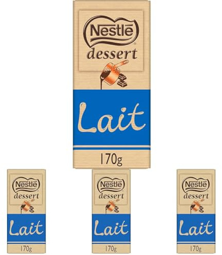 Nestlé Dessert - Chocolat au Lait - Tablette de 170g (Lot de 4)