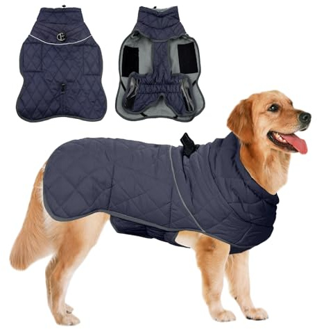 WEXFFU Abrigo de invierno para perros, resistente al agua, abrigo para perros pequeños, chaqueta para perros pequeños con reflector de anillo en D, suéter para perros de tamaño mediano, chaqueta de