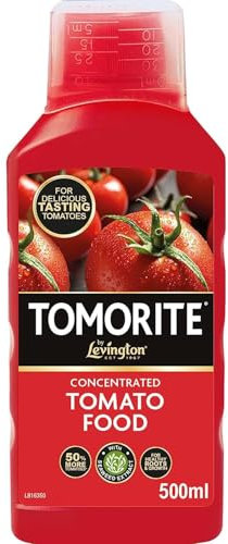 Levington Tomorite Plant Food Concentrate 500ml, 1L & 2.5L – Liquid Fertiliser for Tomatoes, Peppers & Vegetables – High Potash Feed for Strong Growth, Rich Taste & Heavy Crops (500 ml)