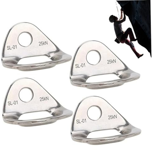 XJKLBYQ 4Pcs Climbing Wall Hanger/Anchor/Tiedown for 3/8 Screw/Bolt Ideal for Rock Climbing and Home Gyms, Hammocks, Trailer Tie-Downs. Robust, Load-Bearing Steel Tie-Off