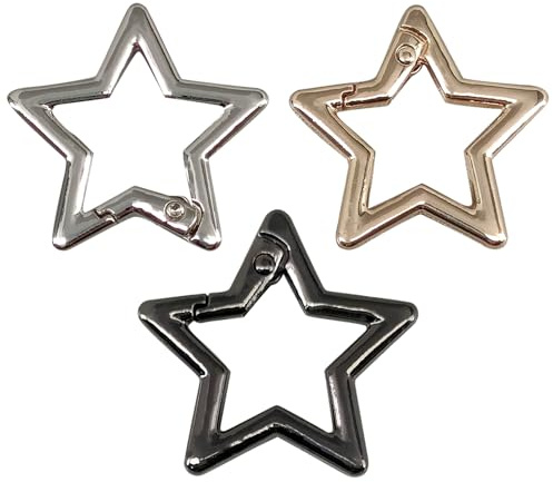 BSITSSS 15 Pièces Mousqueton Porte Clé Étoiles, Étoile Petit Mousquetons, Porte Clef Mousqueton pour Camping Pêche Montagne Randonnée Voyage Accessoires