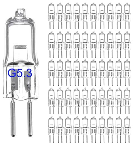 eufeifeiegds 50-delars 12V G5.3-lampa 20W 35W 50W-lampor JC Bi-Pin-sockellampa 50 Watt 12V-lampa for ljuskrona(12V 20W)