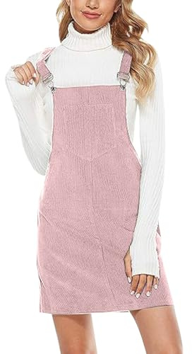 Vestido de verano para mujer, falda con peto, cuello cuadrado, bolsillos, pana con peto, vestido de ocio, vestido de corduroy, vestido de línea A, sin mangas, camiseta de playa, monocolor