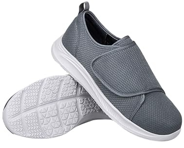 GUNJXNIL diabetiker skor herr mjuk sula tofflor extra breda mesh sneakers löpning promenadskor halkfria fritidsskor lätta löparskor stötdämpning utan skosnören slip-skor