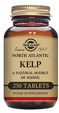 Solgar North Atlantic Kelp, 250 Tablets - Natural Source of Iodine - Supports Healthy Thyroid Function - Gluten Free, Dairy Free, Kosher - 250 Servings