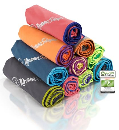 NirvanaShape Mikrofiberhandduk | Snabbtorkande, Ultralätt, Absorberande | Sportshandduk/Badhandduk/Resehandduk | Perfekt för gymmet, Utomhus, Strand, Camping, Yoga, Bastu