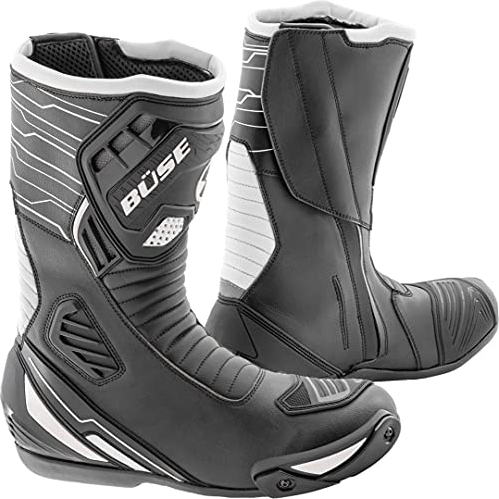 Büse Sport Evo Motorradstiefel (Black/White,37)